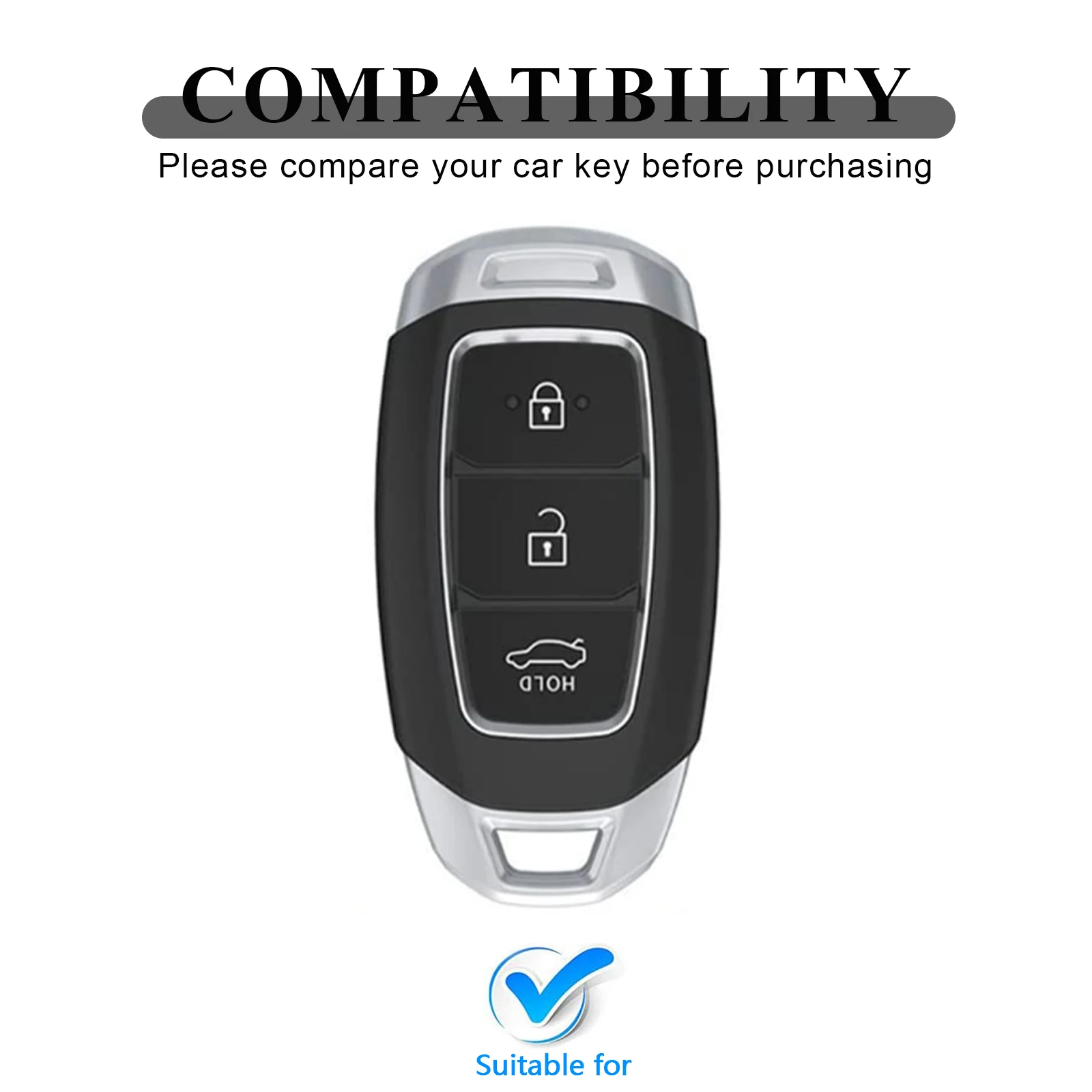 Transparent Car Key Holder with Keychain