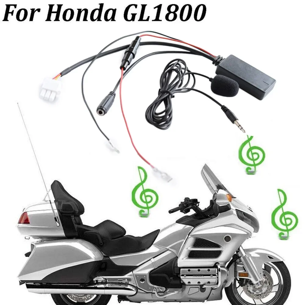 

AUX Cable Adaptor Radio Stereo AUX Cable Adaptor MIC Bluetooth-compatible Wireless For Honda GL1800 2001-2014 Newest