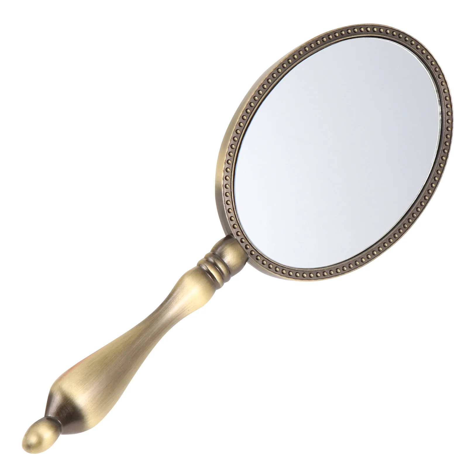 손잡이가있는 휴대용 거울 소형 메이크업 거울 레트로 여행 미용 액세서리 내구성이 뛰어난 경량 여성용 선물