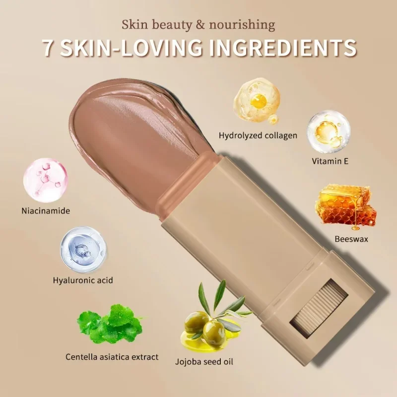 Makeup Cosmetics Stick Foundation Stick Foundation Boosted Skin Tint Smooth Plumper Hight Coverage Travel Bronze Makeup