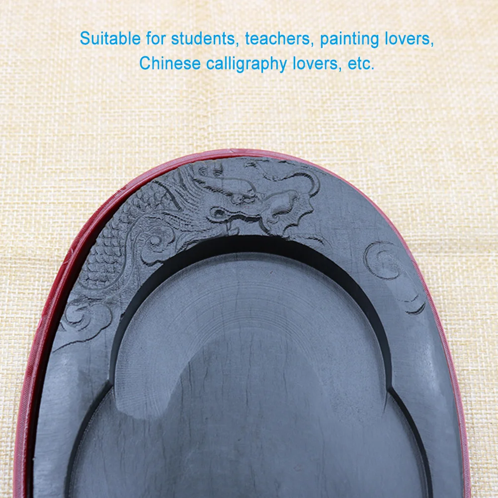 5 Inch Portable Calligraphy Inkstone With Cover Traditional Ink Grinding Stone For Teachers Reusable Washable Sumi Art Supplies