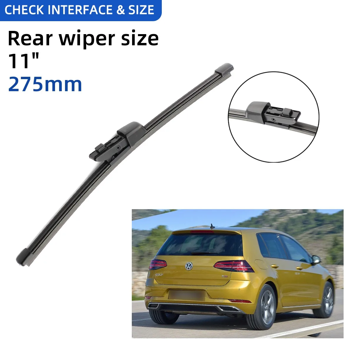 For VW Golf 8 2020-2023 26+18+10 Front Rear Wiper Blades