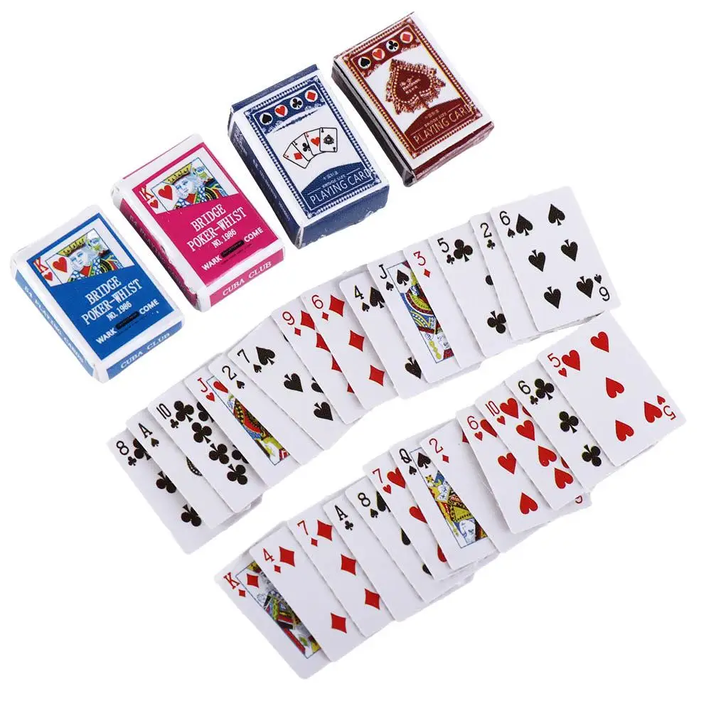 

Playing Cards Games Dolls Accessory Playing Poker Cards Miniature Dollhouse Mini Playing Cards Miniature Games Poker