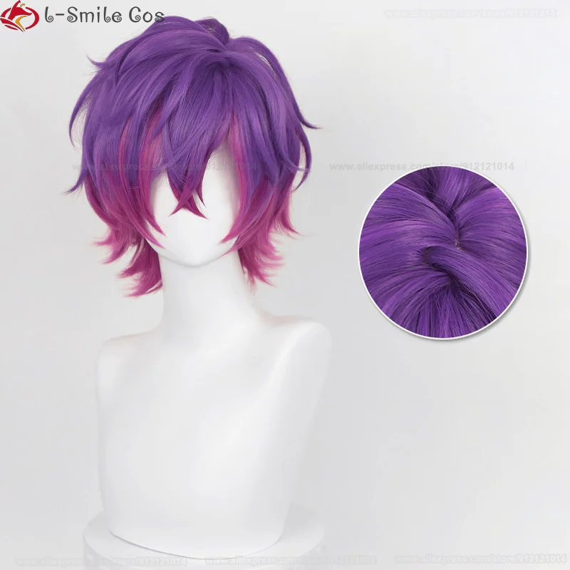  BYOOTI Anime Kinsou no Vermeil Cosplay Wig Purple Silver  Gradient Short Curly Haircut with Free Wig Cap for Halloween Costume Party  Anime Show Cosplay Event (Color : Vermeil) : Clothing, Shoes