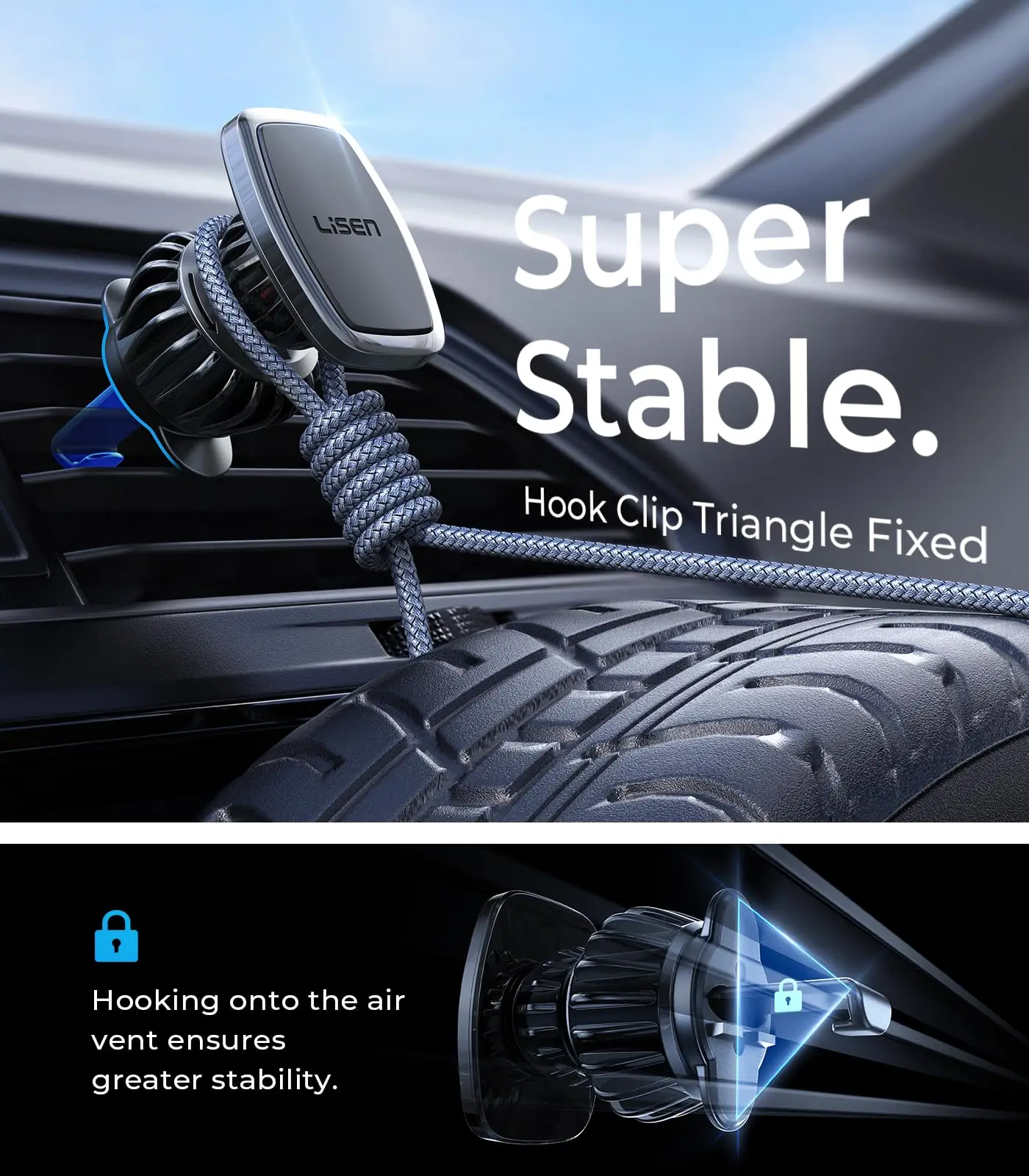 

LISEN Magnetic Car Phone Holder Air Vent Car Phone Stand For Magsafe iPhone 15 14 13 ProMax Xiaomi Samsung Strong Magnet Holder