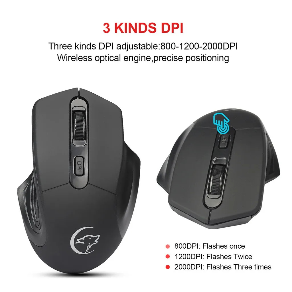 2.4Ghz 4-Button 2400 DPI Optical Mouse Usb Optical Ergonomic Design Wireless Mouse Gaming Mouse Rechargeable Mute Wireless Mice top wireless mouse