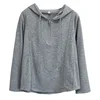 Plus Size Women's Hoodie For Autumn Simple And Casual three-dimensional Cut Half Open Collar Hooded Top 2535