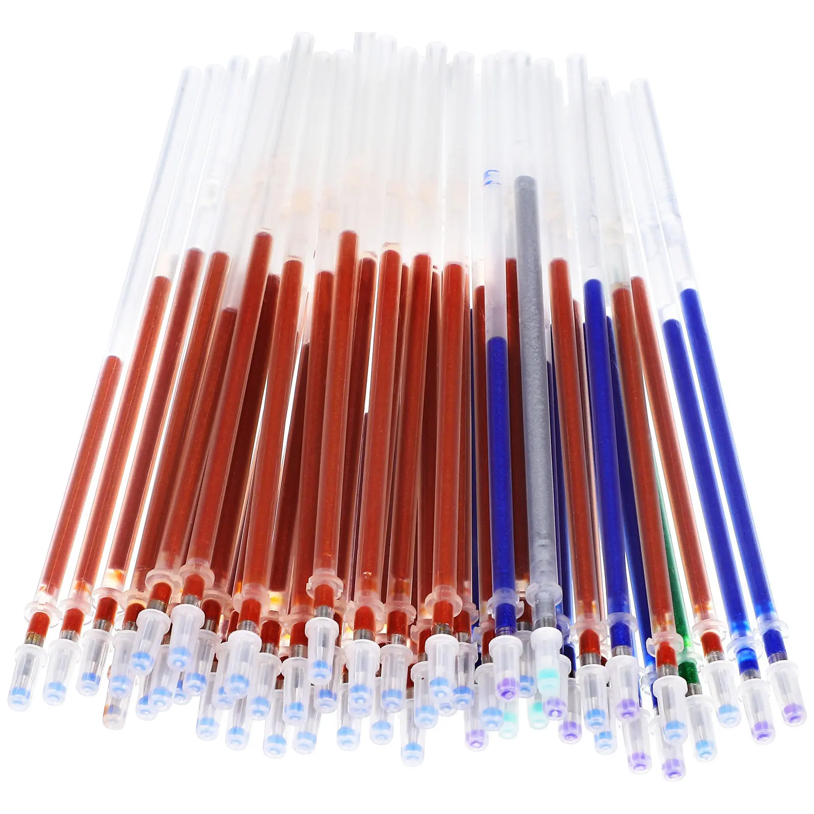 50개 모듬 젤 펜 리필 생생한 색상 부드러운 필기감 일상용 문구류 리필 교체품