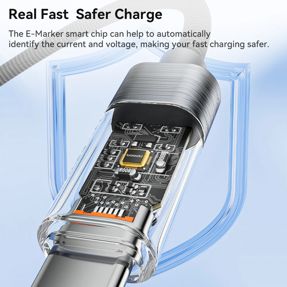 Toocki USB-C to USB-C Fast Charging Cable with Digital Display - 100W/66W
