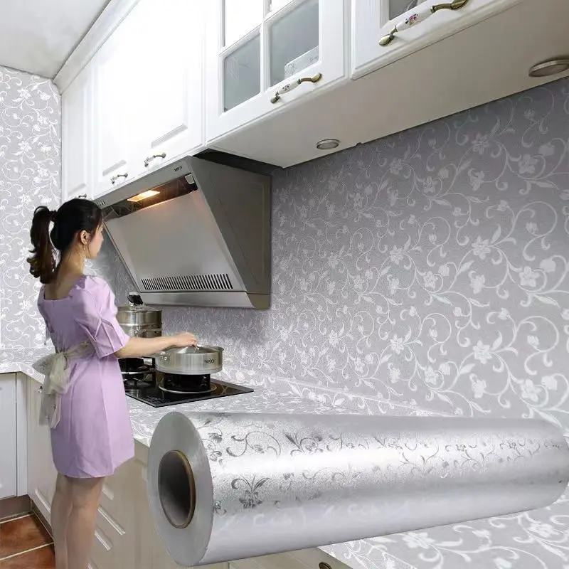 

Kitchen Waterproof and Oil-proof Stickers High Temperature Resistant Wallpaper Self-adhesive Countertop Aluminum Foil Paper