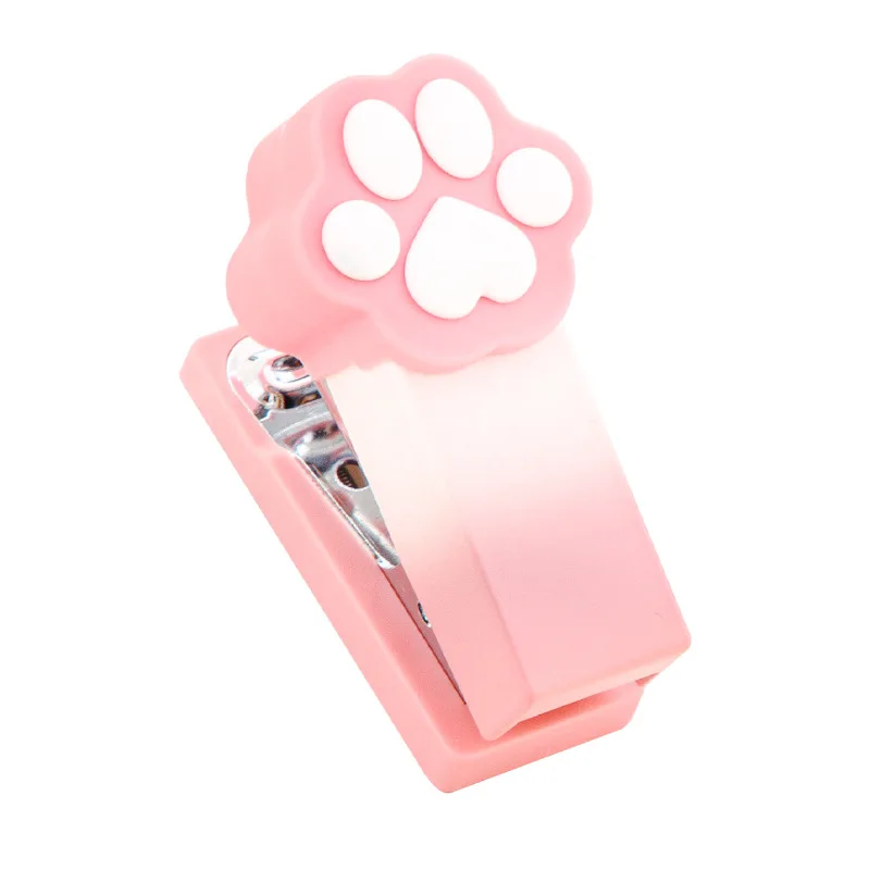 귀여운 그라데이션 색상 고양이 발 모양 스테이플러 학생 문구류 카와이 학교 사무용 바인딩 용품 소녀용 24/6 스테이플에 적합