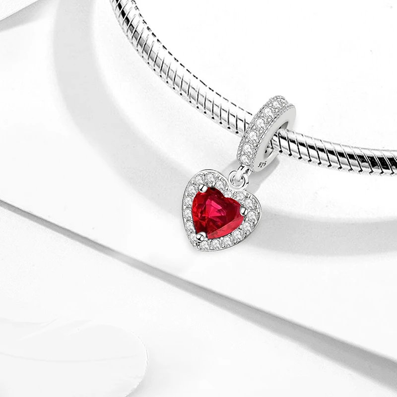 MyGiftHome 925 Sterling Silver Love Heart Charms