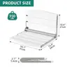 Folding Shower Bench Stainless Steel Frame Wall Mounted Shower Chair Home Space-saving Design Easy Installation Steady and Safe 5