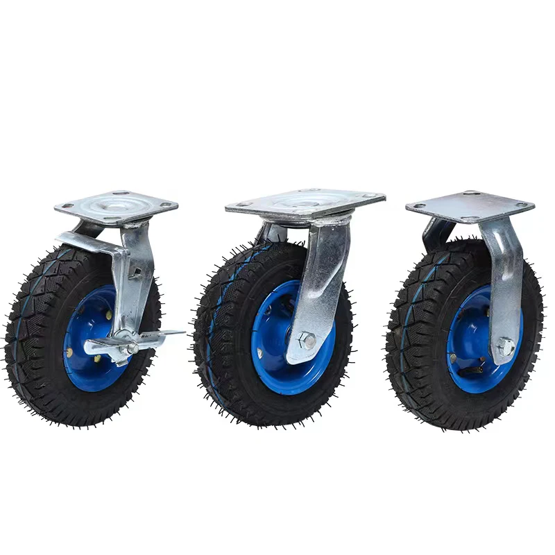 Cart Wheel 8/10 Inch Rubber Universal Wheel Trolley Inflatable Wheel Load 500KG 2