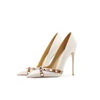 Patent Leather 2025 Star Style Luxury Rivets Women Shoes High Heels Sexy Pointed Toe Pumps Wedding Shoes Evening Dress Shoes 34 1