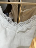 Sweet Lace Patchwork Slim Tank Tops Women Summer White Sexy Simple Cotton Soft Sleeveless Vests Female Vintage Chic Y2K Camisole - Image 6
