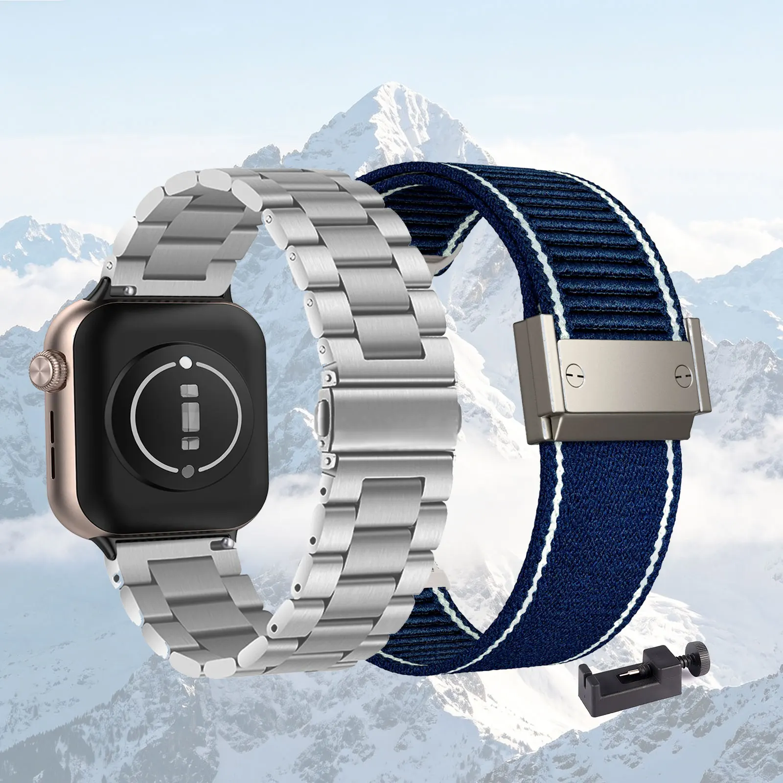 Dual-Pack Band Set: Premium Metal & Breathable Nylon Straps
