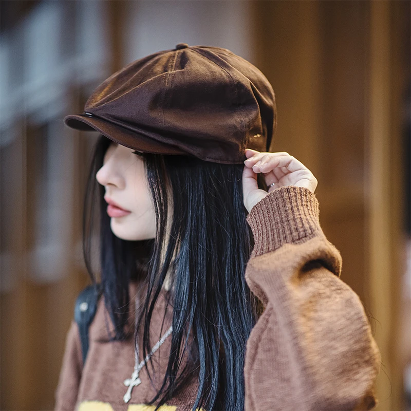 Berets Hat Madame Madden's Beret Autumn Winter Octagonal Newspaper Children's Hat Bud Art Retro Painter