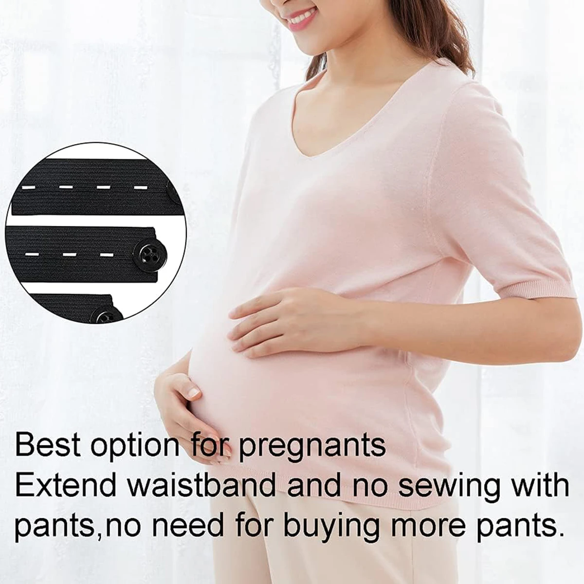 5Pcs Waist Extender Button Elastic Waist Extenders Adjustable Waistband Expanders for Men and Women Jeans Pants Button Extenders 4