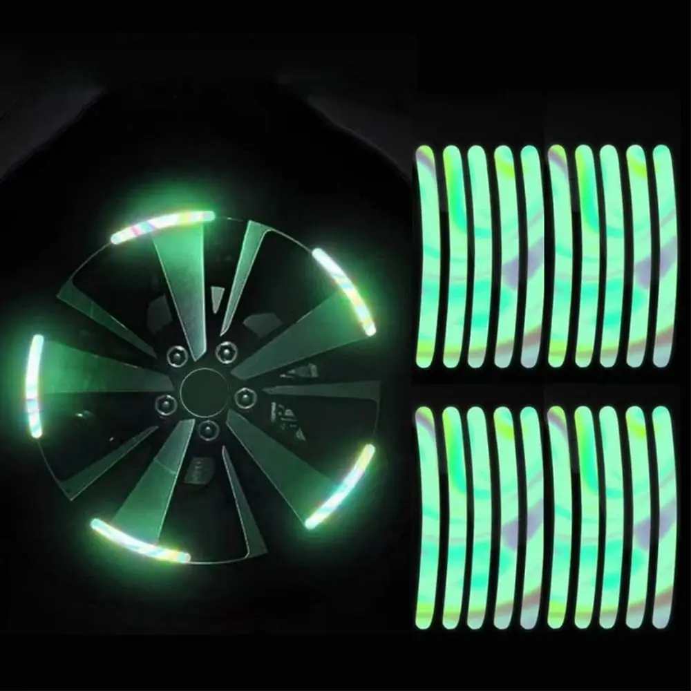 

For Motorcycle Self-adhesive For Auto Car Wheel Reflective Strips Warning Decals Sign Tape Safety Decoration