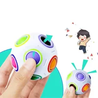 Rainbow Puzzle Ball Magic Speed Cube Ball Fun Stress Reliever Magic Ball Sensory Toys Puzzle Fidget Ball for Kids Autism Adults 1