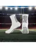 1 pair of football socks, men's mid length sports socks, running socks, anti slip silicone thick towel bottom, wear-resistant an 2