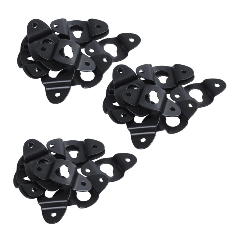 

30PCS Audio Speaker Wall Mounted Iron Hanger Plate Black 4.8Cm Long