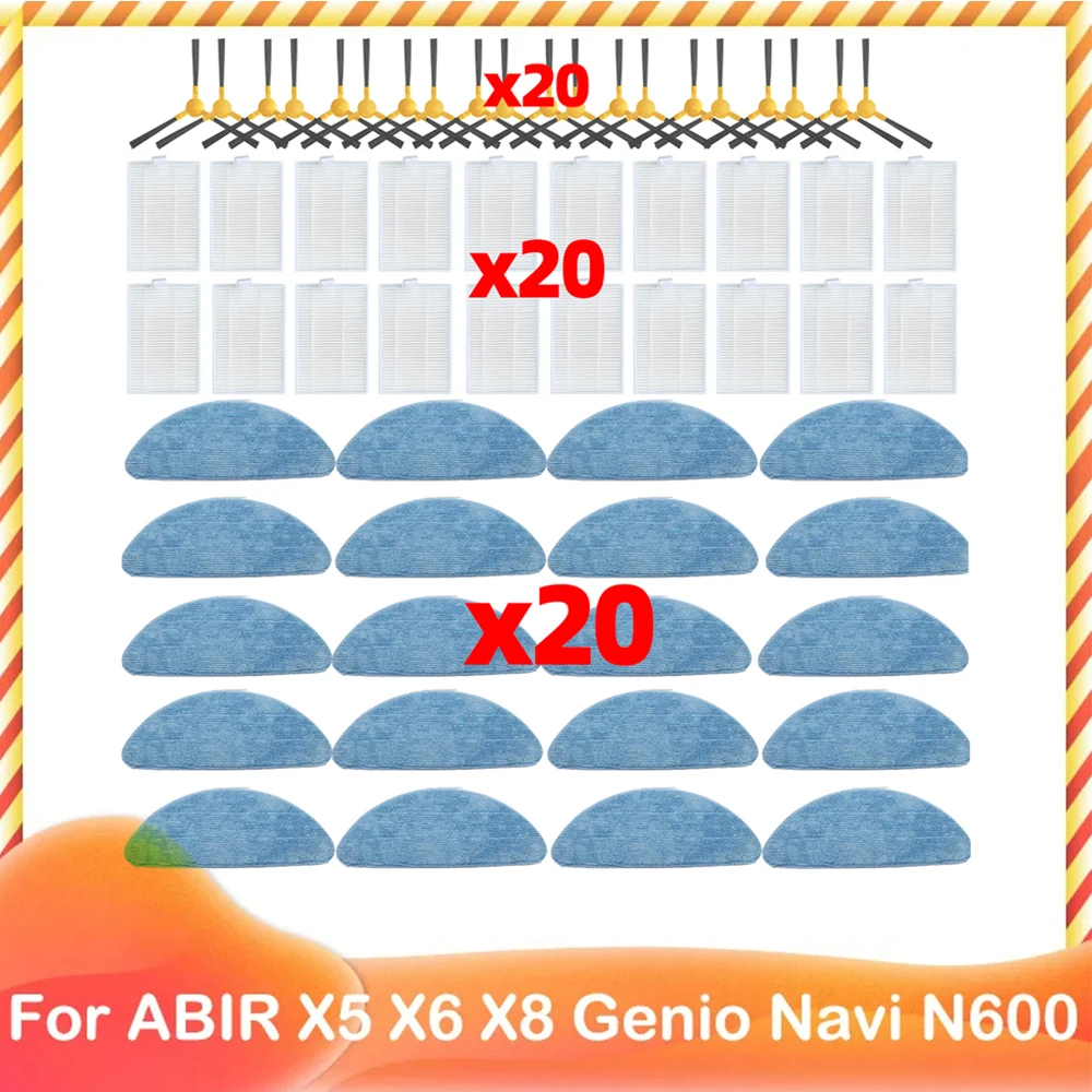 Compatible for ABIR X5 X6 Genio Navi N600 Redmond RV-R650S RV-R670S Parts Accessories 3-Arm Side Brush Filter