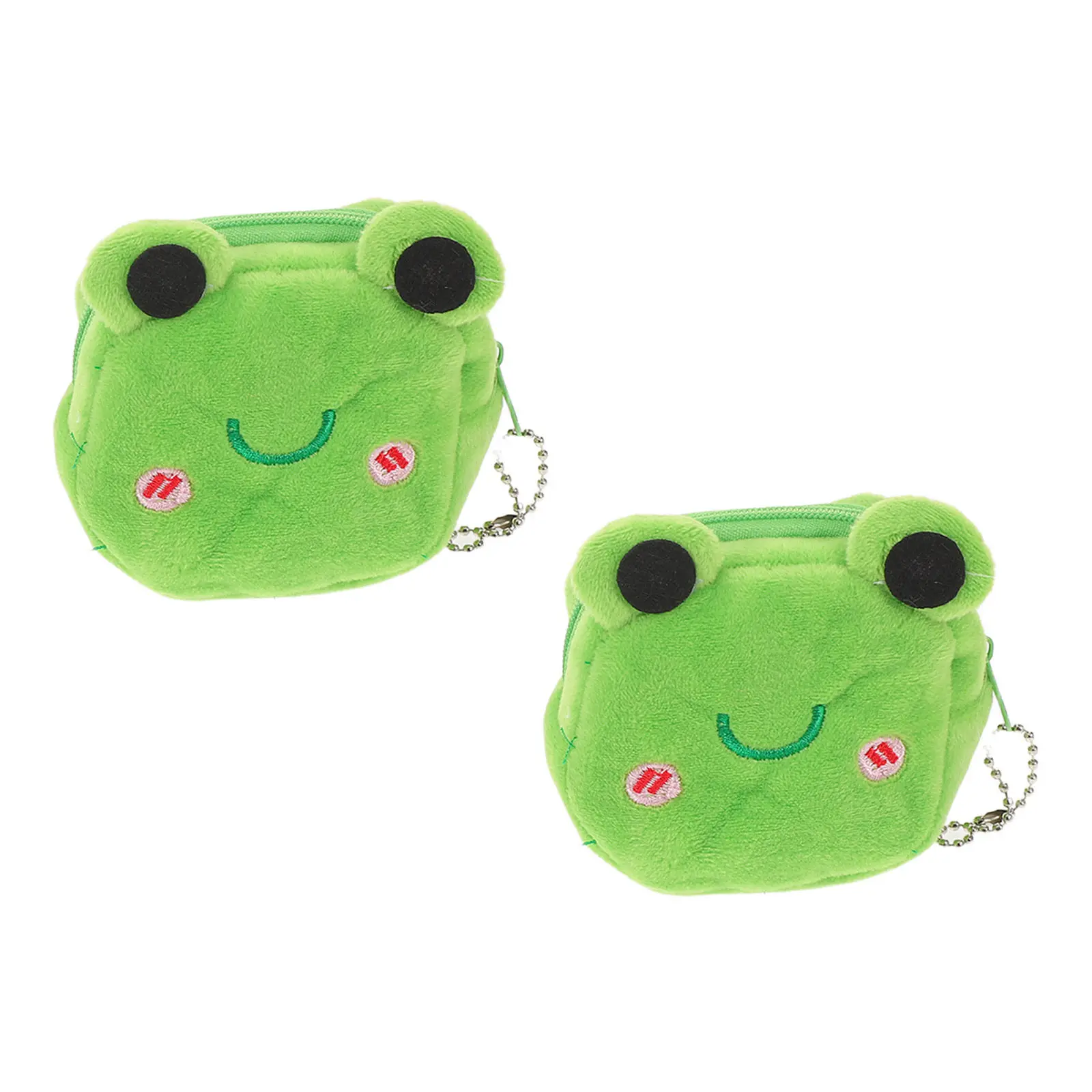 여성용 2개 세트 개구리 지갑, 지퍼가 달린 작은 동전 지갑, 귀여운 동물 스타일 동전 파우치, 키체인 미니 지갑, 일상 외출용