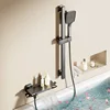 Grey/White Brass Bathroom Bathtub Faucet Waterfall Handheld Shower Set Wall-mounted Hot And Cold Mixed Water Bath Faucet 5