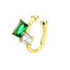 Boucles d'oreilles à Clip pour femmes et filles, 1 pièce, géométrie creuse arc-en-ciel, CZ, manchette, grimpeur, Cartilage, os, faux boucle d'oreille, Non Piercing