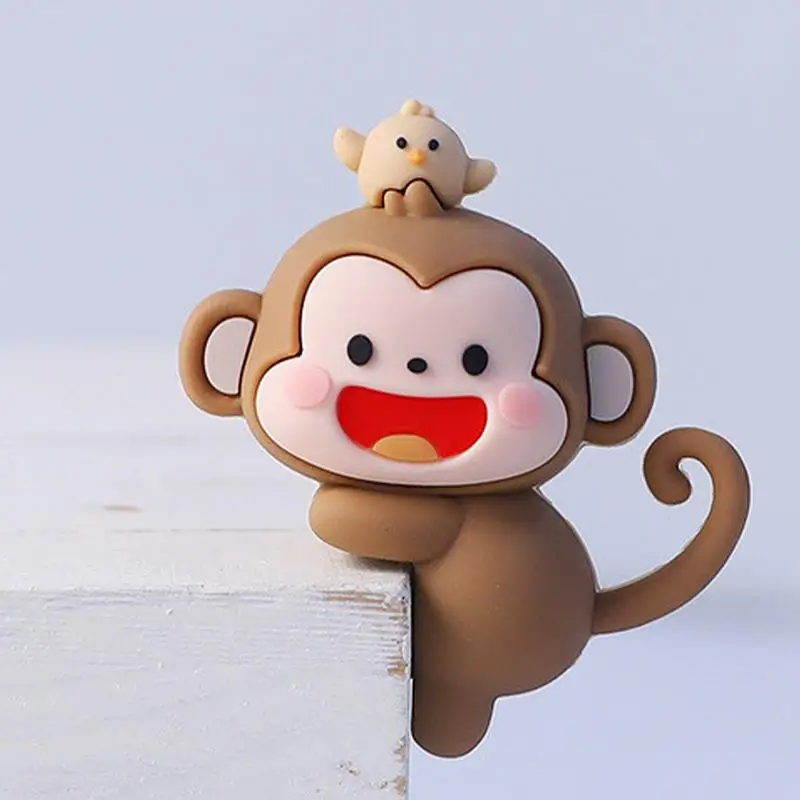 Cute Cartoon Monkey Computer Monitor Screen Figurine