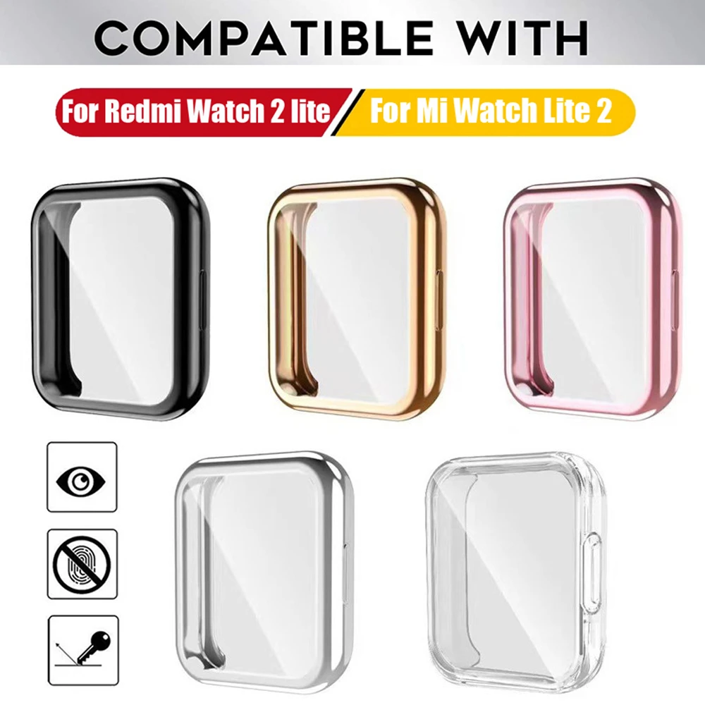 Plating TPU Protector Case For Xiaomi Mi Watch Lite 2 Watch Case Full Screen Protective Shell Cover Case For Redmi Watch 2 lite images - 6