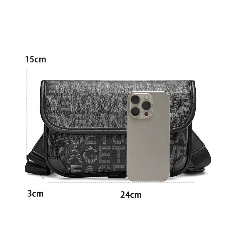 2024 New Letter Printed Trendy Tiger Head Bag Fashion One Shoulder Men's Bag Leisure Motorcycle Bag Sports Outdoor Chest Bag