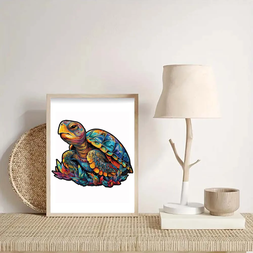 Christmas Gifts Turtle Wooden Animal Puzzle Jigsaw for Kids Toys Educational Games Holiday Wood Puzzles Family Diy Fidget Toys