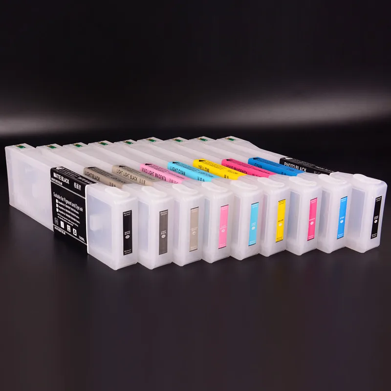 

9 Colors 700ML/PC T8041-T8049 Empty Refillable Ink Cartridge With Chip For Epson P7000 P7000 P8000 P9000 Printer