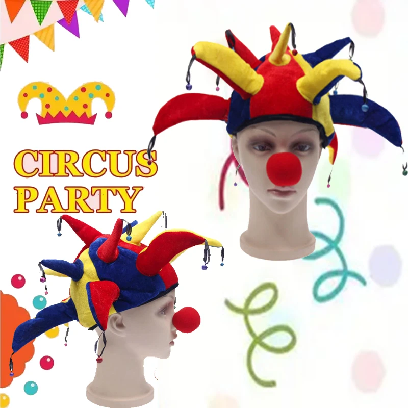 1pc Clown Hat, Multi Corner Rave Performance Hat, Funny Plush