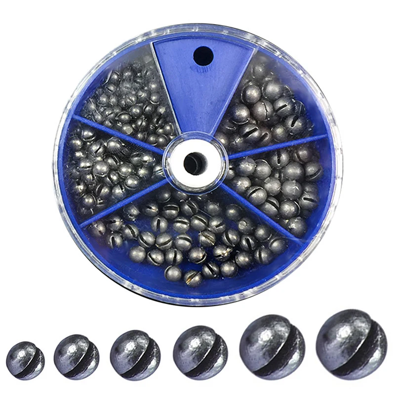 Set de plombs de pêche à mors ouvert - Accessoires de pêche avec clips et plombs ronds