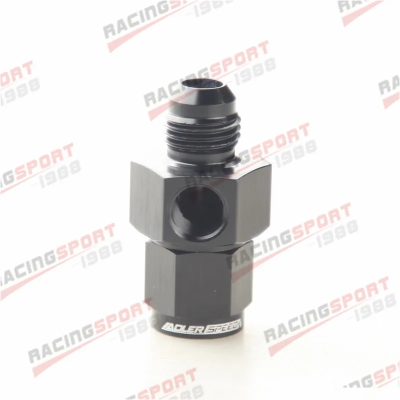 

-6 AN Male To -6 AN Female Adapter Fitting With 1/8" NPT Gauge Port Black