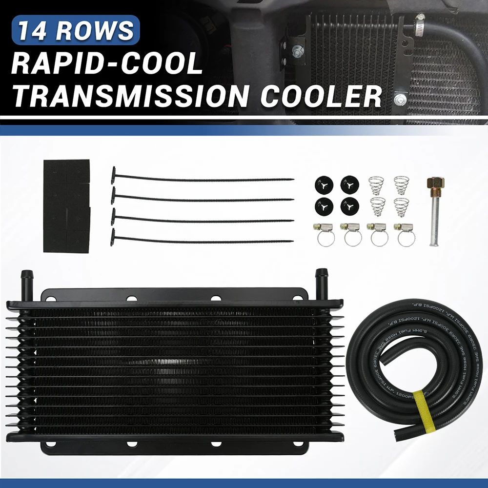 Universal 14-Row Automatic Transmission Oil Cooler – Aluminum Oil Cooling Radiator for Cars, Trucks, SUVs & Performance Vehicles 3