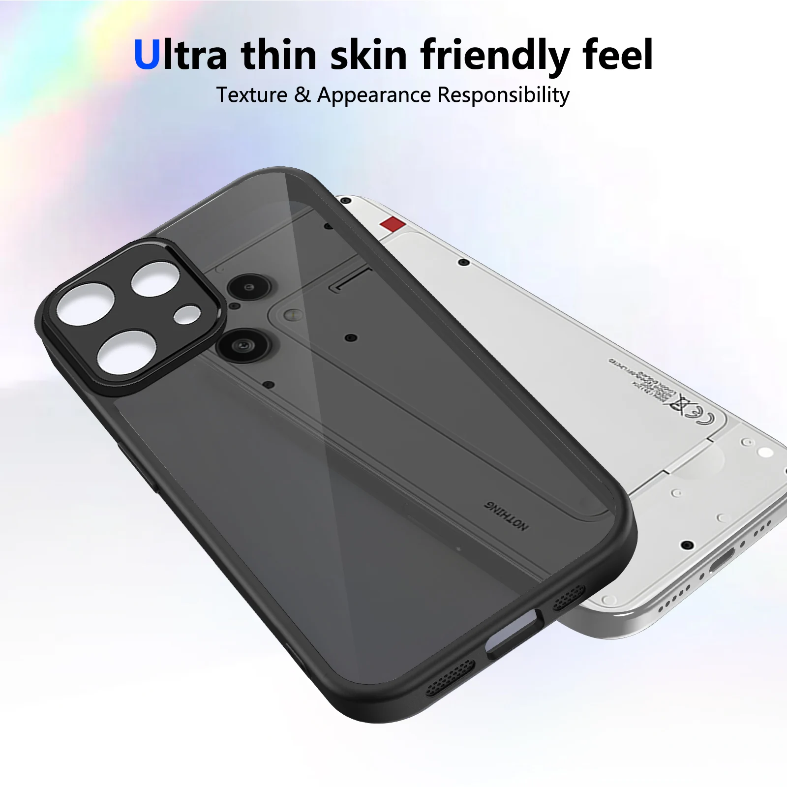 Matte Transparent Black Hard PC Protective Back Cover Shell