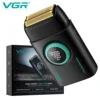 VGR Shaver Rechargeable Razor Professional Beard Shaver Electric Beard Trimmer Digital Display Razor Metal Shaver for Man V-378