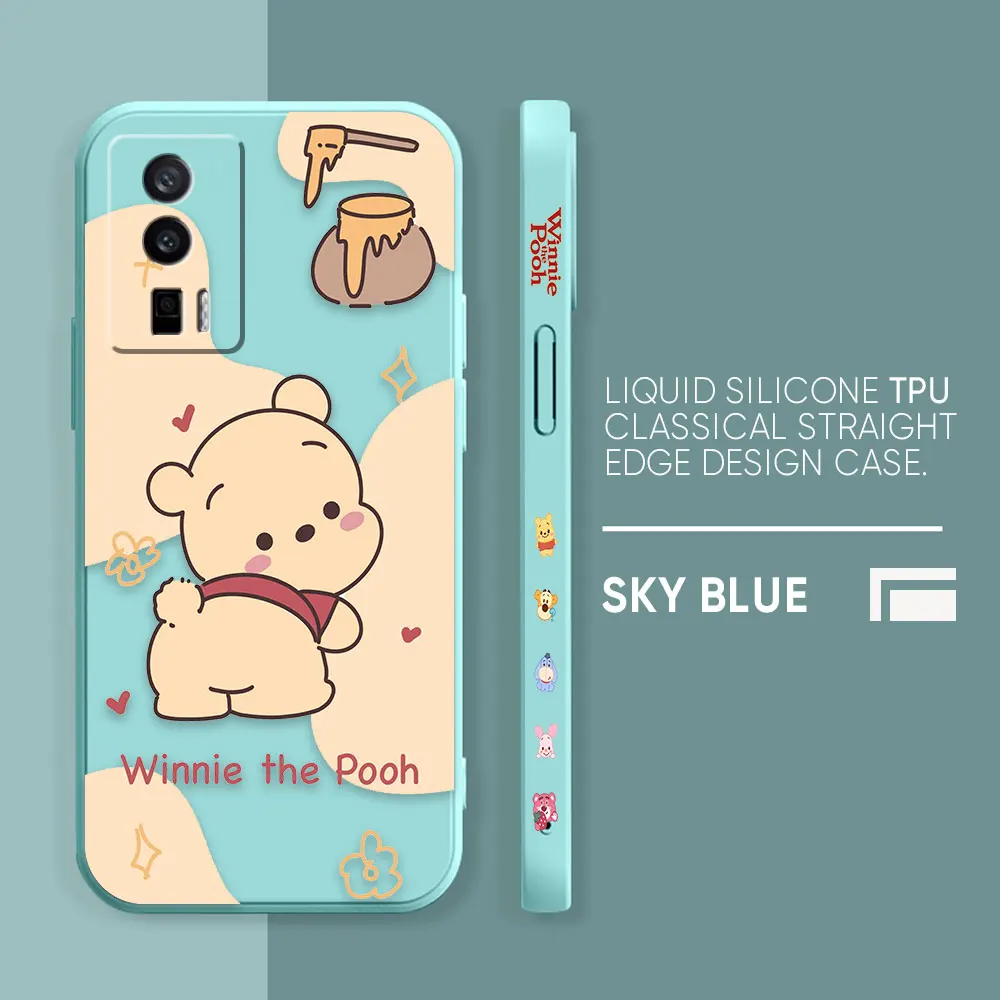 thumbnail image 1 of Case For Redmi K60E K60 K50 K40S K40 K30 9A 9 8A 8 10 Pro 4G 5G Colour Simple Liquid silicone Case Cute Winnie The Pooh, 1 of 5