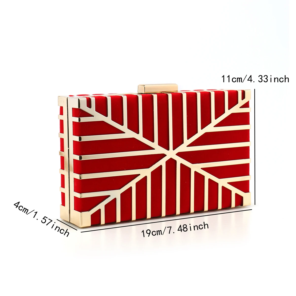 Green Glitter Metal Evening Clutch Bag with Chain for Women