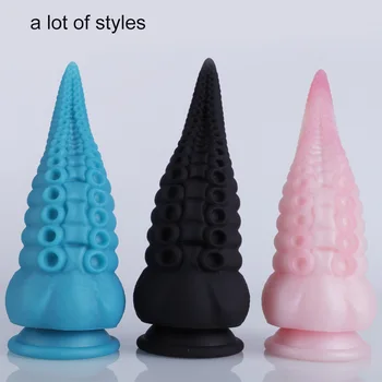 Multicolor Octopus Tentacles Anal Dilator Woman Masturbation Buttplug Animal Penis Dildo Massager Big Dildo Silicone Big Tail 3