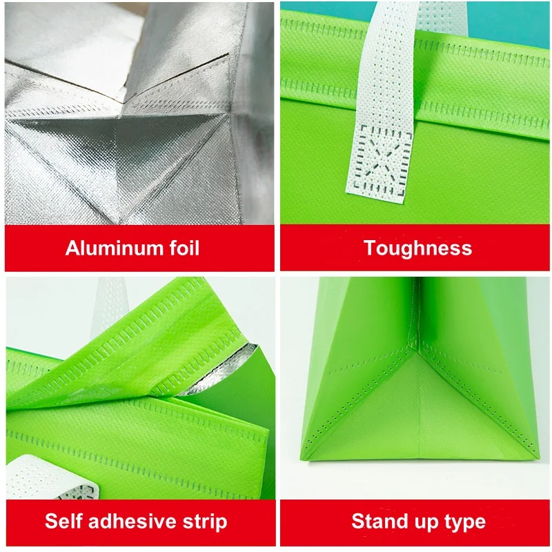 StoBag 10pcs Non-woven Insulation Lunch Bags Tote Portable Fabric Keep Food Warm Cold for Cake Drinks Packaging Delivery Pouch 5