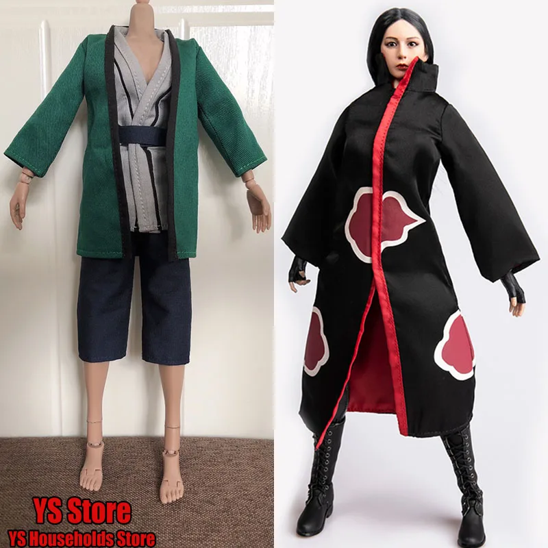 

4 Styles 1/6 Man Female Soldier Japanese Anime Action Figure Mini Simulation Clothes Set Long Robe Hat Accessory Fit 12" Figure