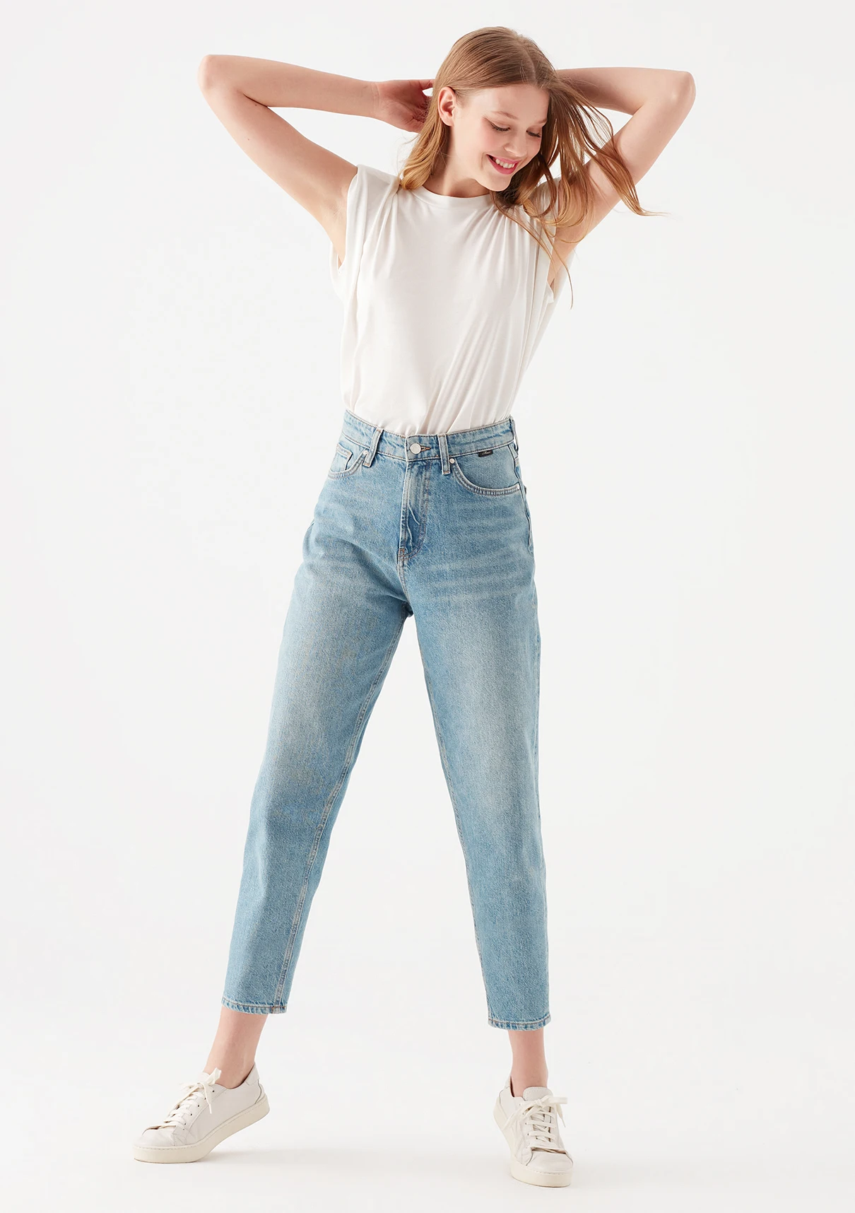 Mavi Women Layla Lt usato Jeans Jean Balloon Jeans High Rise Light Blue  Casual Fashion Streetwear 101266 32787|Jeans| - AliExpress