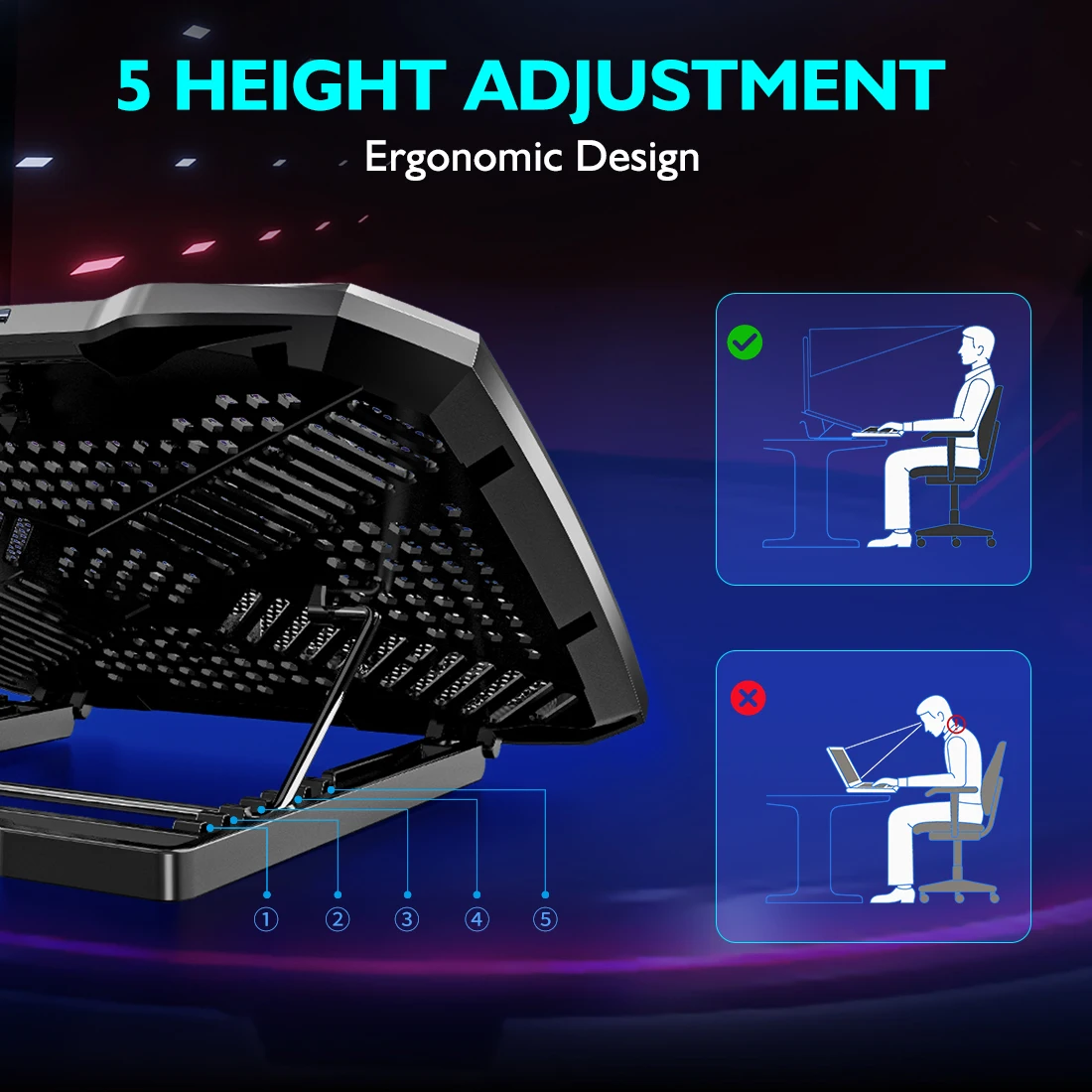 Adjustable Laptop Cooling Pad 5