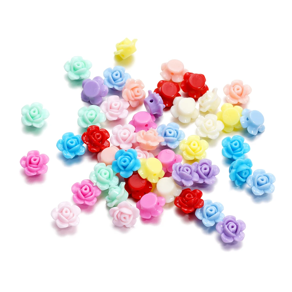 40 Teile/los 7,5*12,5*12,7mm Acryl Kleine Blume Lose Spacer Perlen für DIY Schmuck Machen Halskette armband Erkenntnisse Zubehör – Detail 1